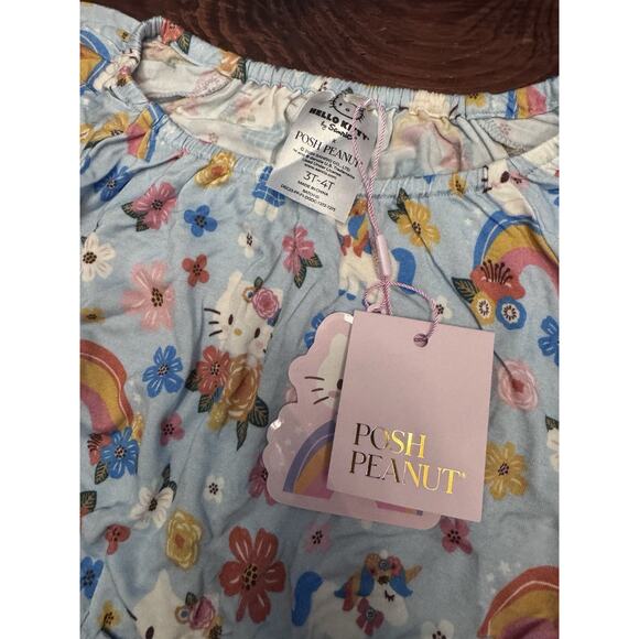 Posh Peanut Hello Kitty Springtime Girls Blue Summertime Shorts Romper 3T/4T NWT - Picture 11 of 15